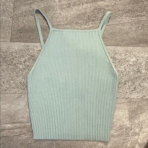 Women’s blue ribbed tank top